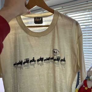 Vintage 70s Thin White Cotton Antique Automobile Club Single Stitch Tee Skimmers